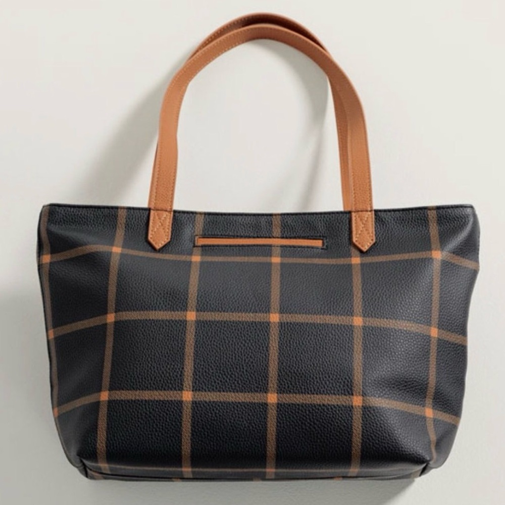 City Scene Caramel Windowpane Bag purse - Picture 3 of 4